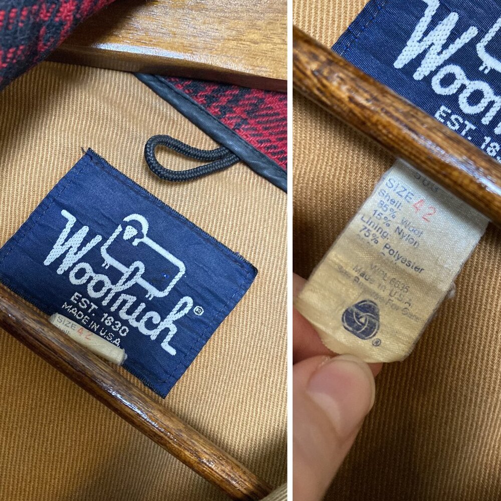 Vintage Woolrich Coat Men 42 Red Black Buffalo Plaid Mackinaw 70s Wool Hunting - Picture 13 of 16